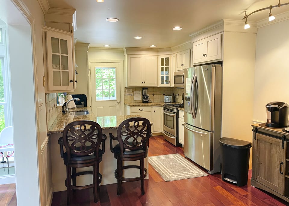 the kitchen with bar for 2