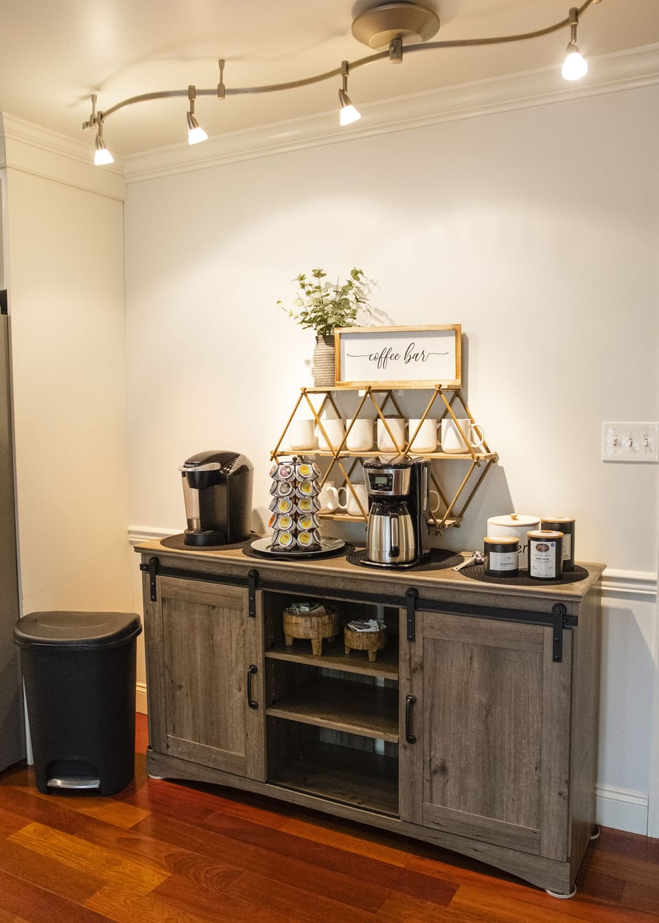 the coffee bar in the kitchen