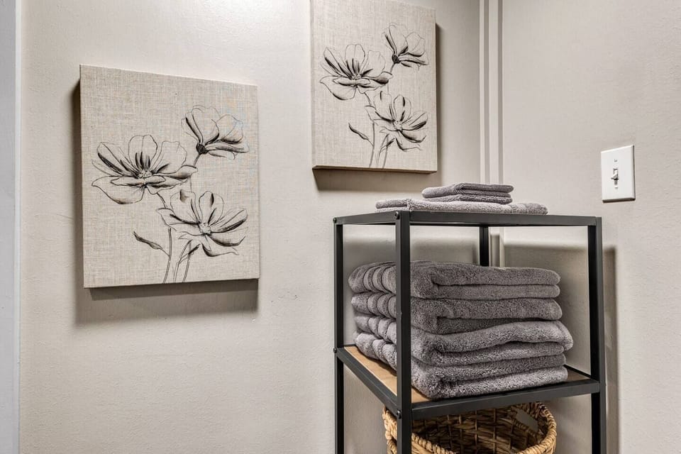 Towels -outside bathroom