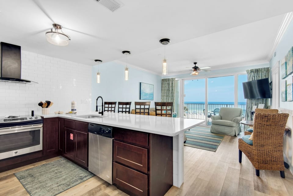 Kitchen to living room view