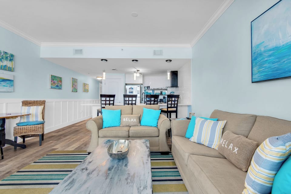 Living room to kitchen view