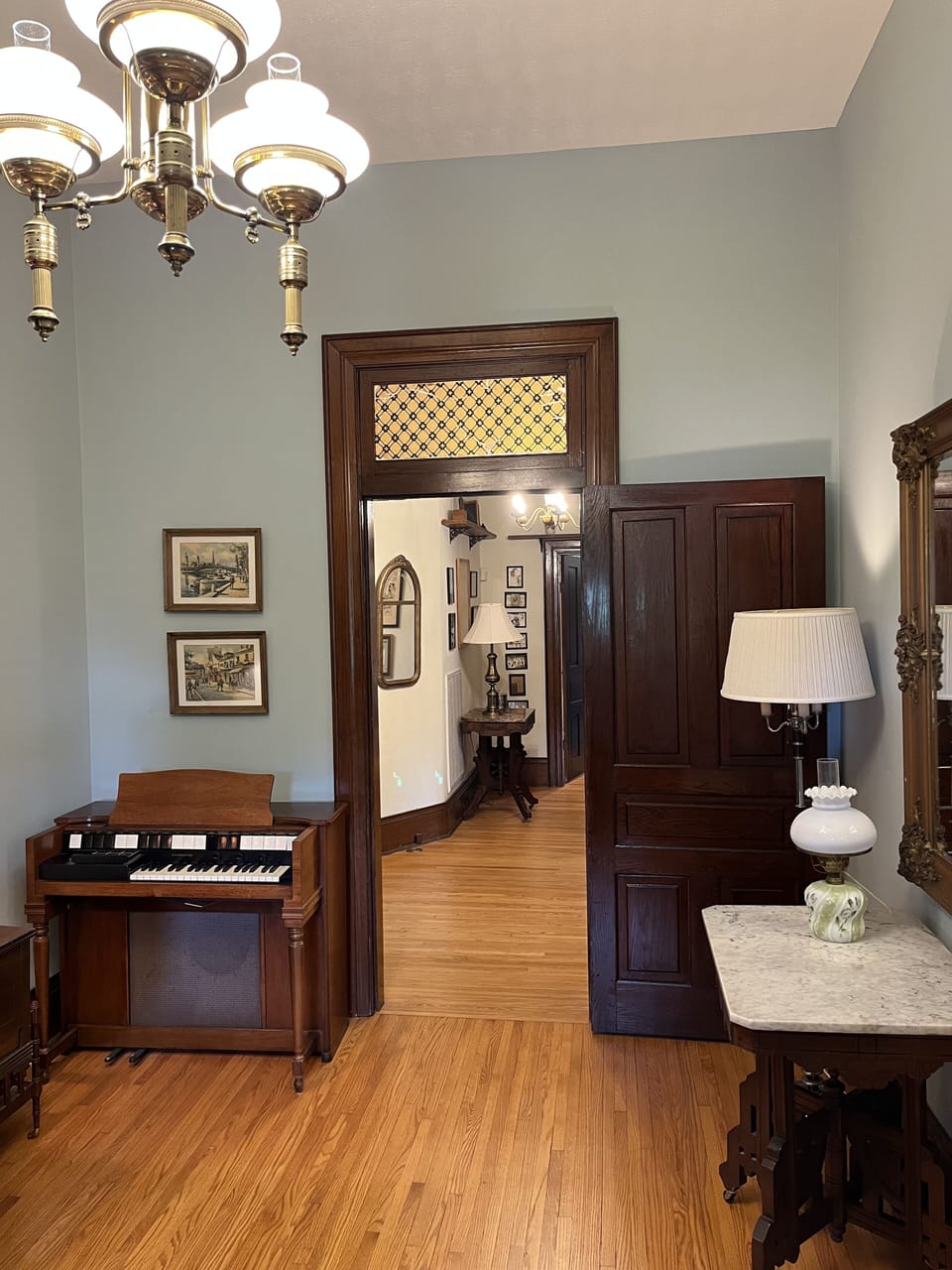 The foyer opens into the main hallway.