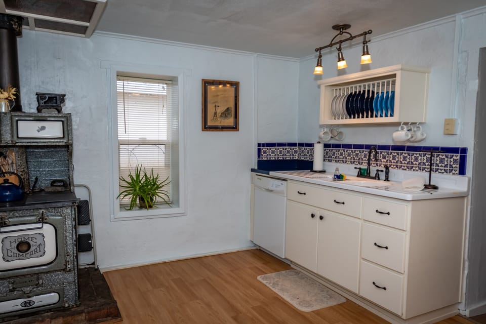 This kitchen has all the modern conveniences...plus the great wood cookstove!