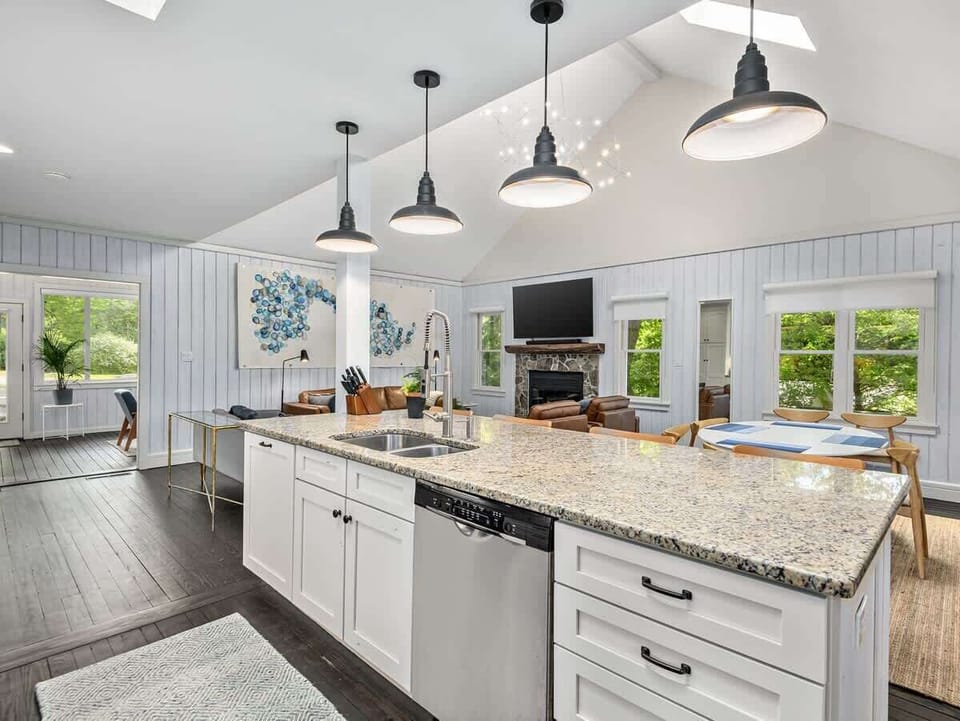 Open concept Kitchen, Dining Room, and Living