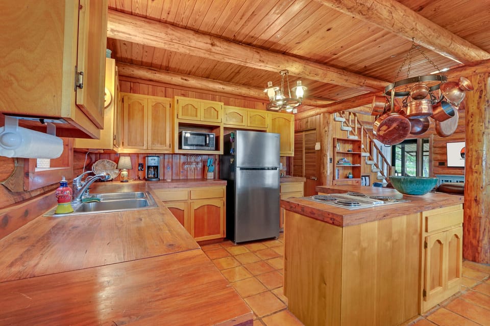 View of counter space and appliances.