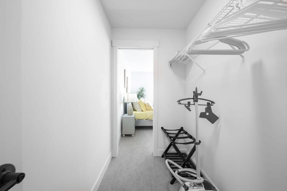 The walk-in closet. You could store your luggage here