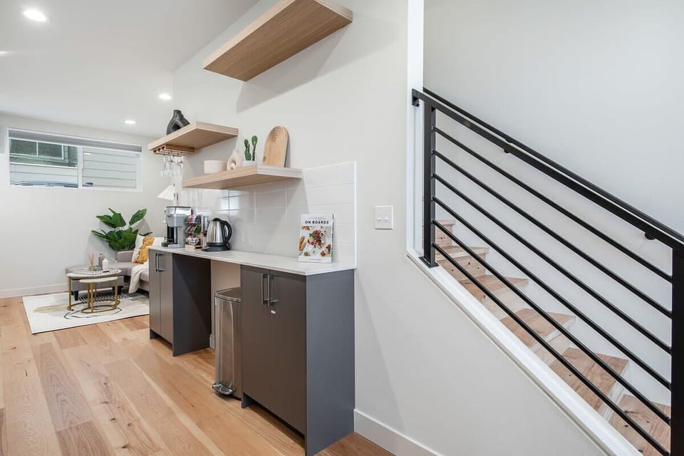 The stairs leading to the 2nd floor