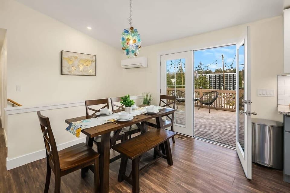 Our dinning table is right next to the patio area in the back yard.