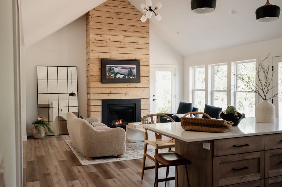 Embrace contemporary elegance in modern living room.