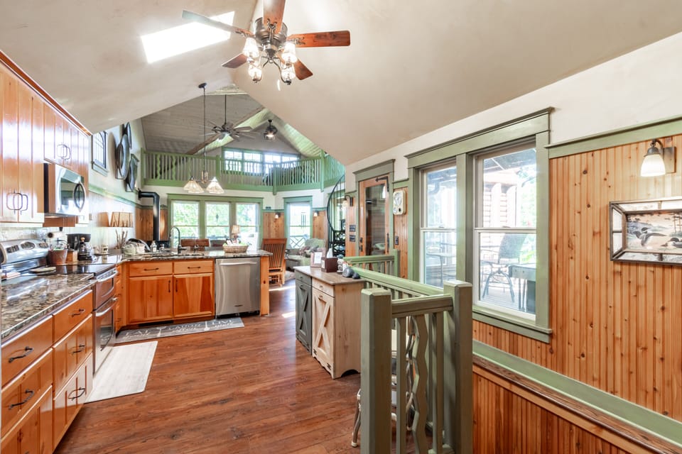 Kitchen with in-floor heating throughout
