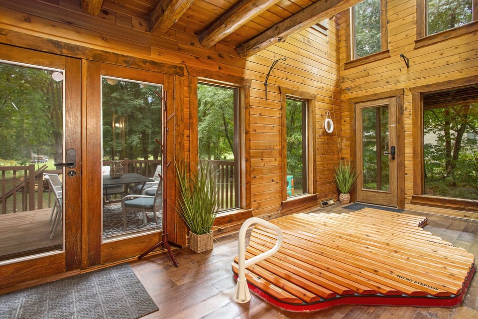 Take a dip in the 8-person hot tub.