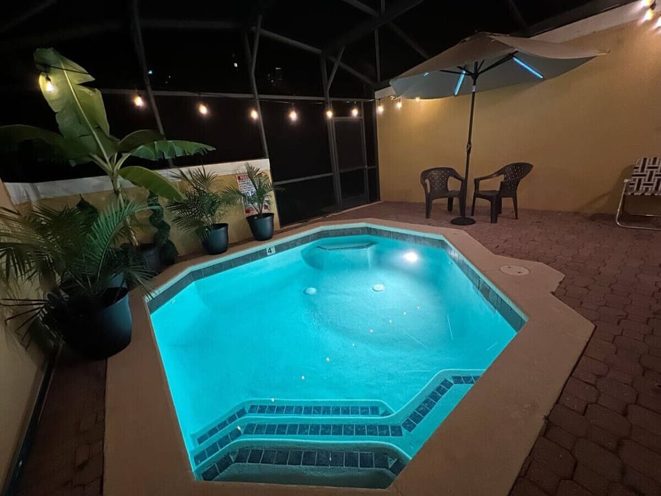 Enjoy peaceful night swims in your own private pool.
