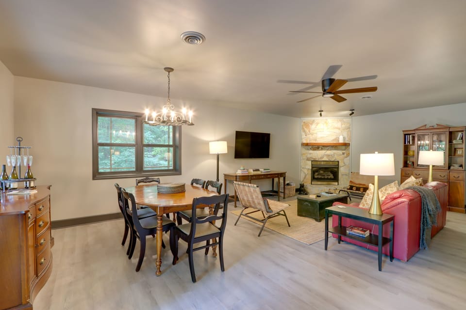 Living Room | Fireplace | Dining Area | Books | Board Games