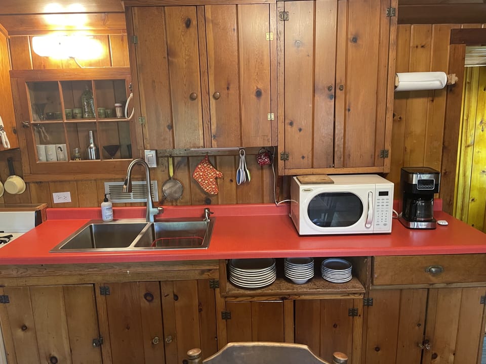 Newly installed countertop and kitchen sink.
