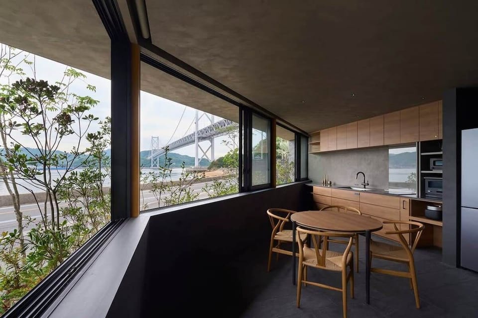 Kitchen with beautiful view