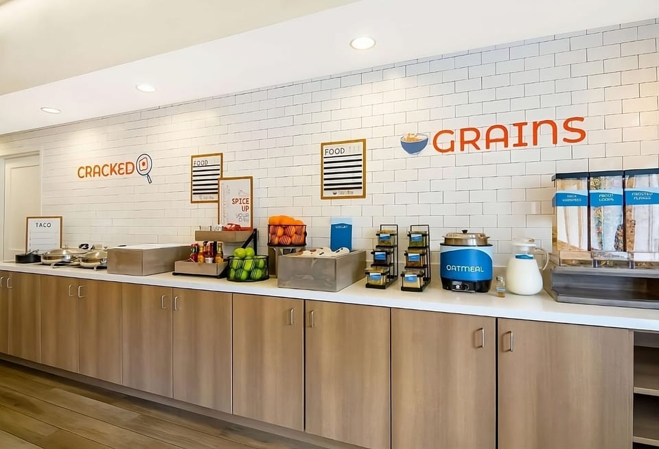 Fuel your day with cereals, fruit, and hearty hot options.