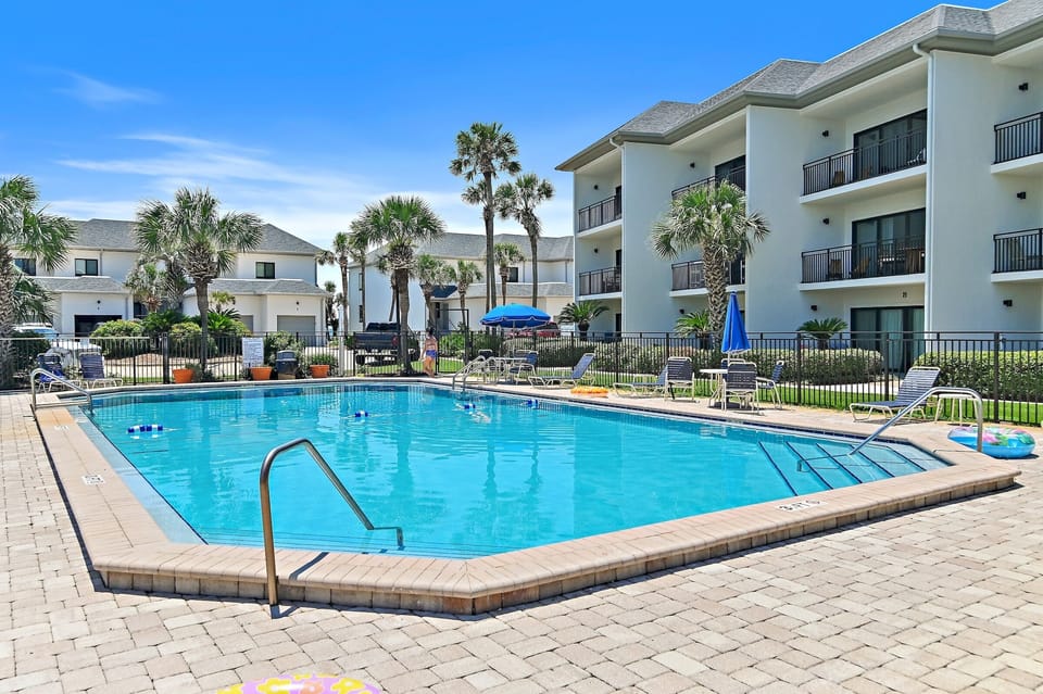 Large resort pool right outside your door