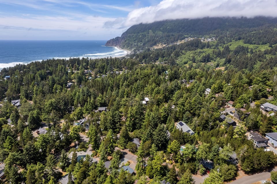 Aerial view of the town