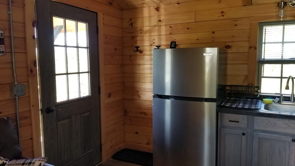Fridge & space behind the door
