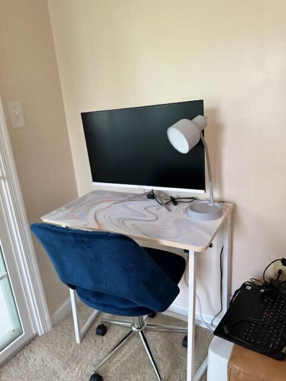 Workspace with desk and computer monitor