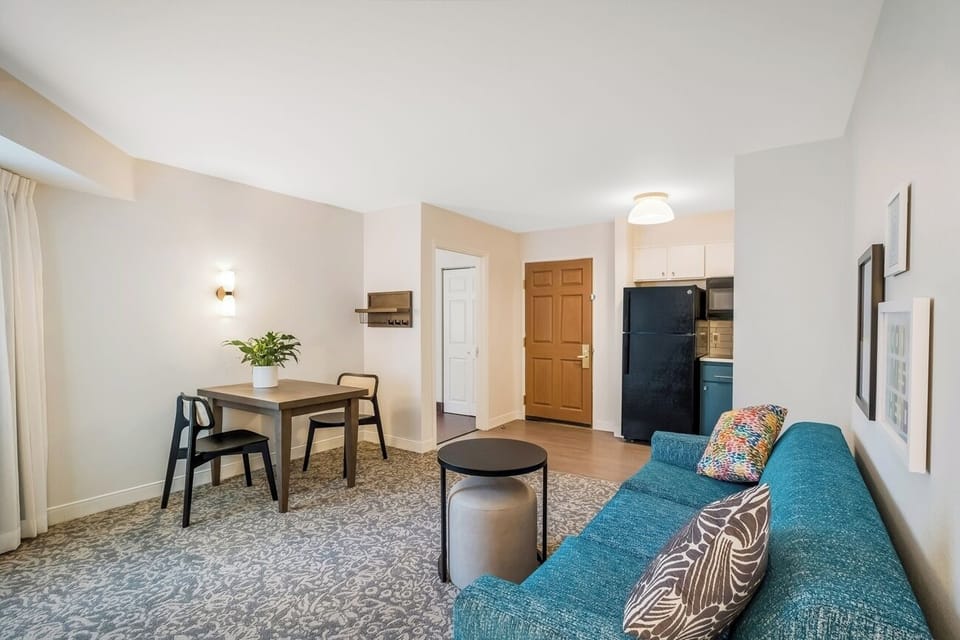 Enjoy relaxed dining and lounging in one airy space.