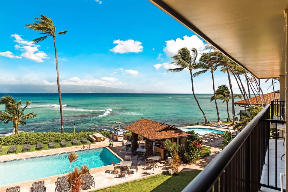 Ocean and pool views