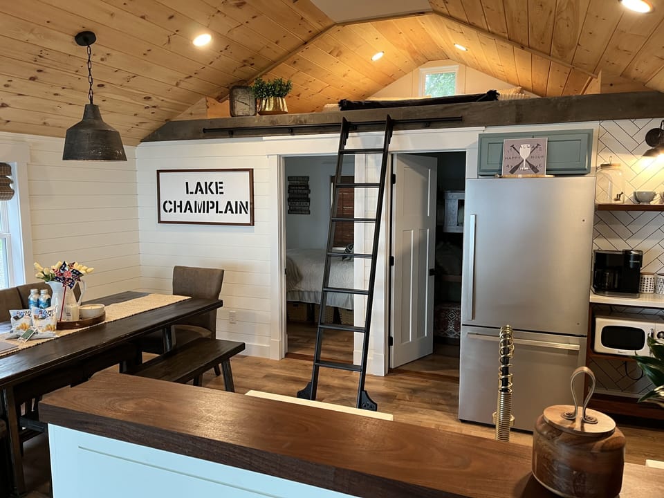 Library style ladder provides access to the loft