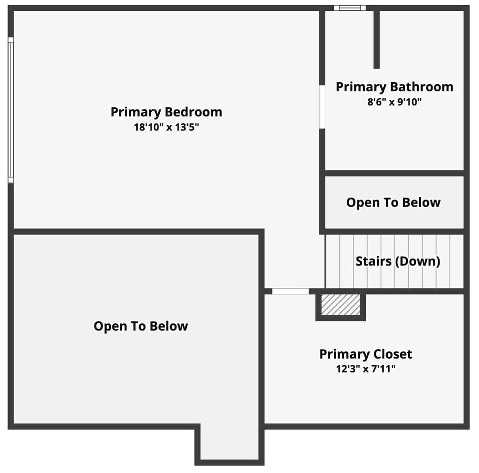 Upstairs floorplan (loft bedroom)