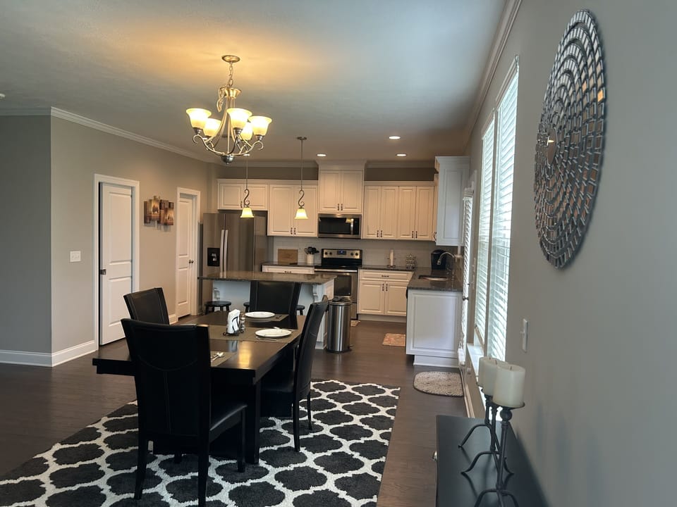 Spacious open concept living, dinning and kitchen area