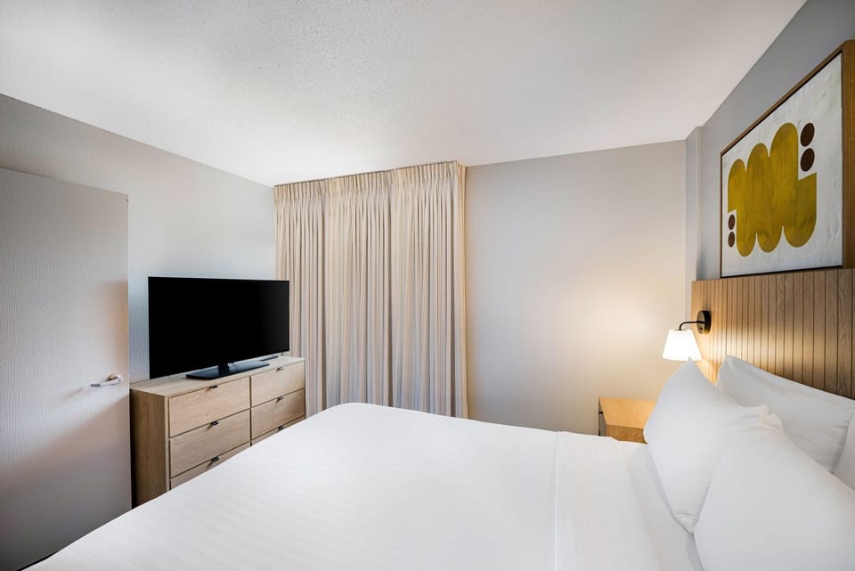 Settle in comfortably with bedside lighting for late-night reading.