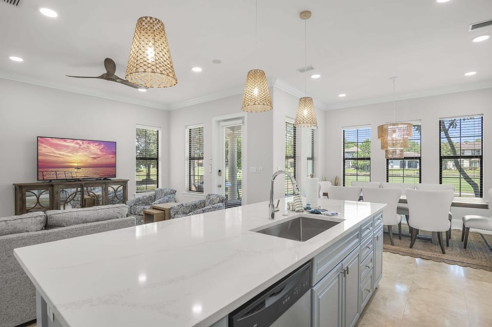 Open Concept Kitchen, Living, and Dining Areas