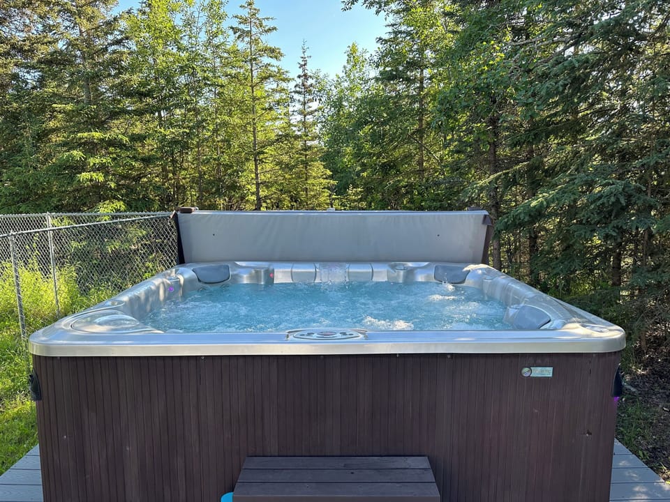 Oversized, secluded backyard hot tub!