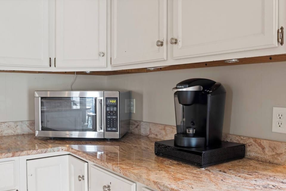 Microwave and coffee maker 