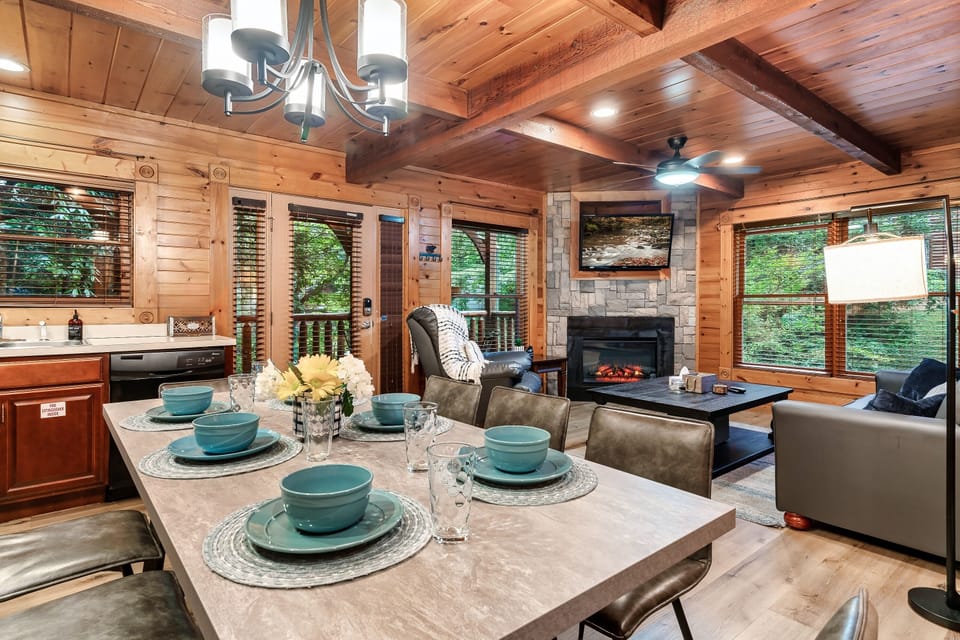 Share laughter and good food in this cozy dining area.