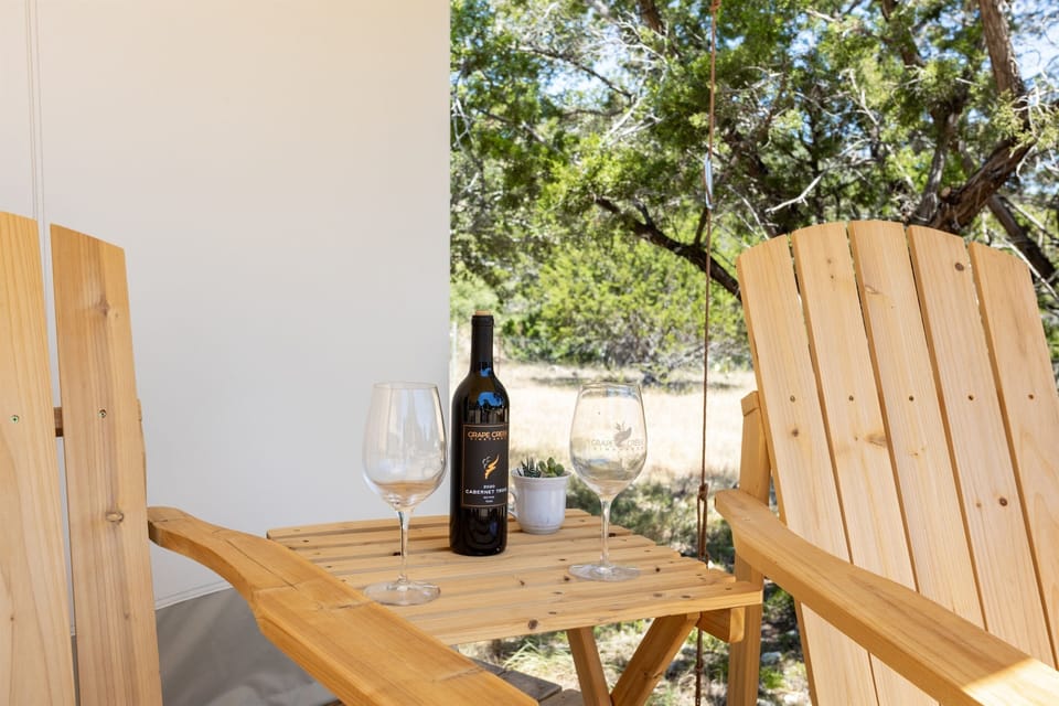 Enjoy a glass of wine appreciating the view.