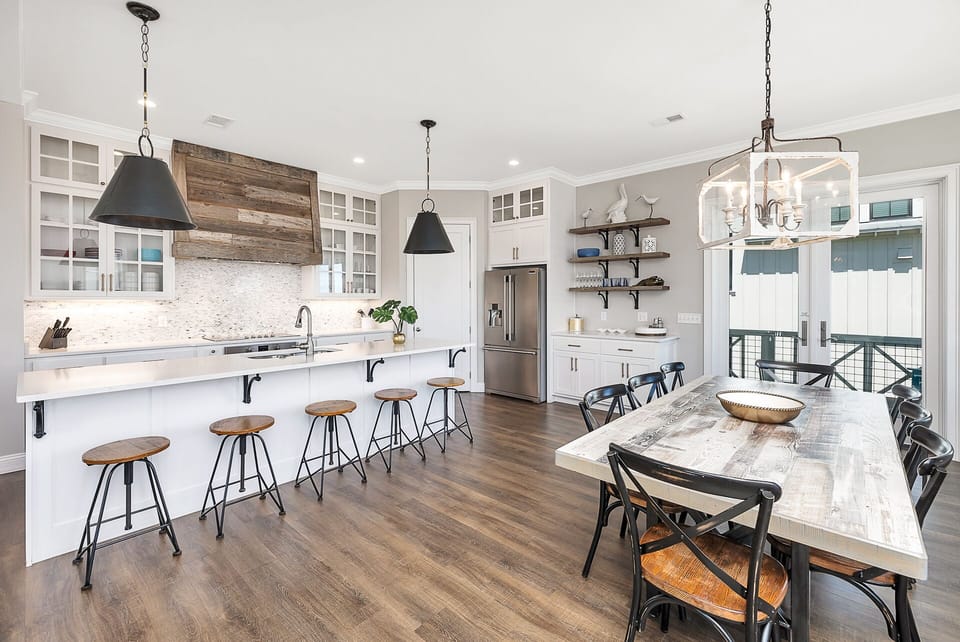 Chef's kitchen and dining area