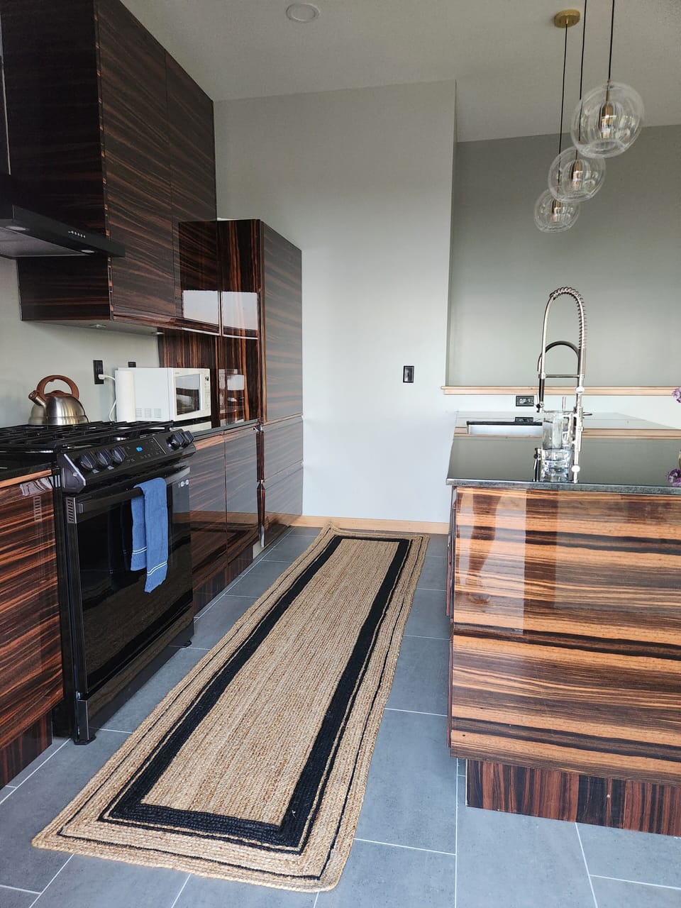 Fully stocked kitchen is a pleasure to cook in and gather.