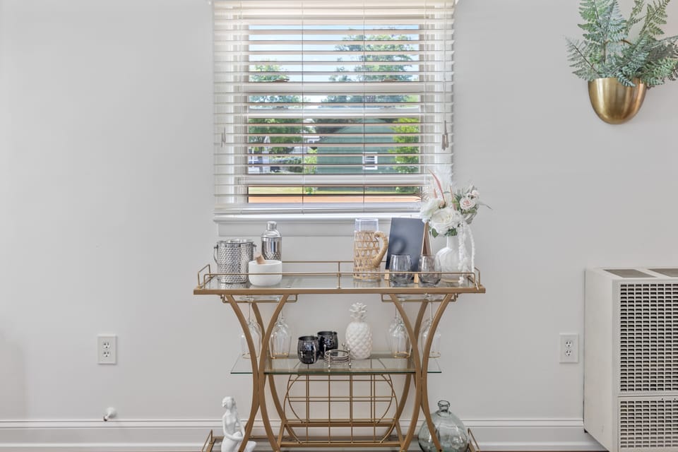 Bar cart and decor