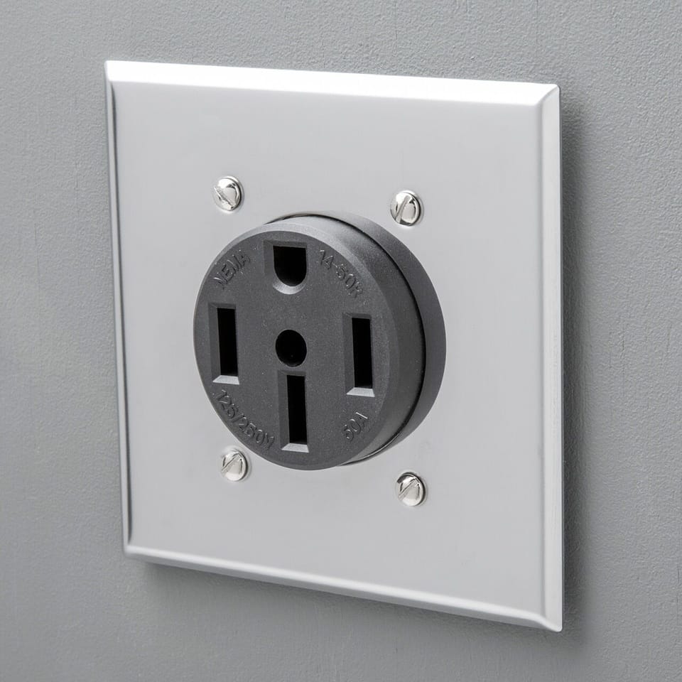 4 wire 50 AMP EV Charger plug. Will accomodate up to a level 2 charger