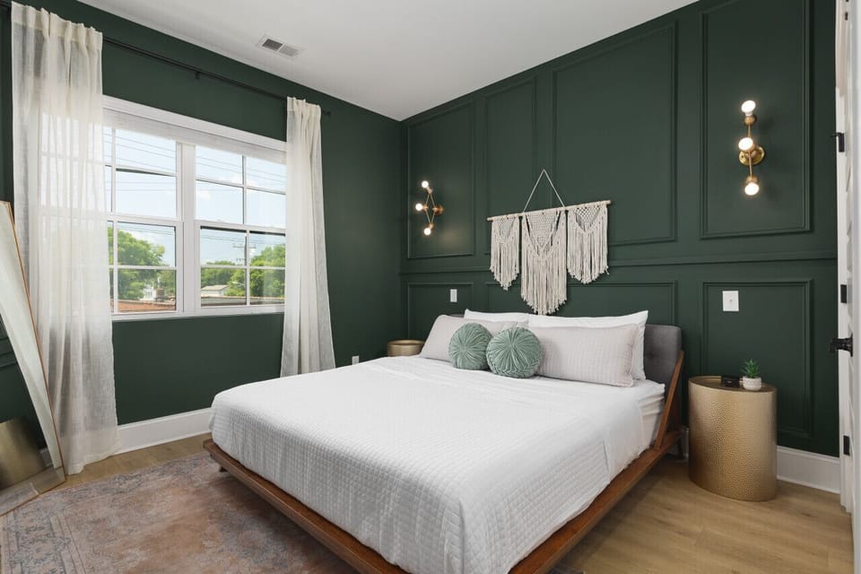 Primary bedroom with a comfortable king bed, ensuite bath, and plenty of closet space for your clothes.