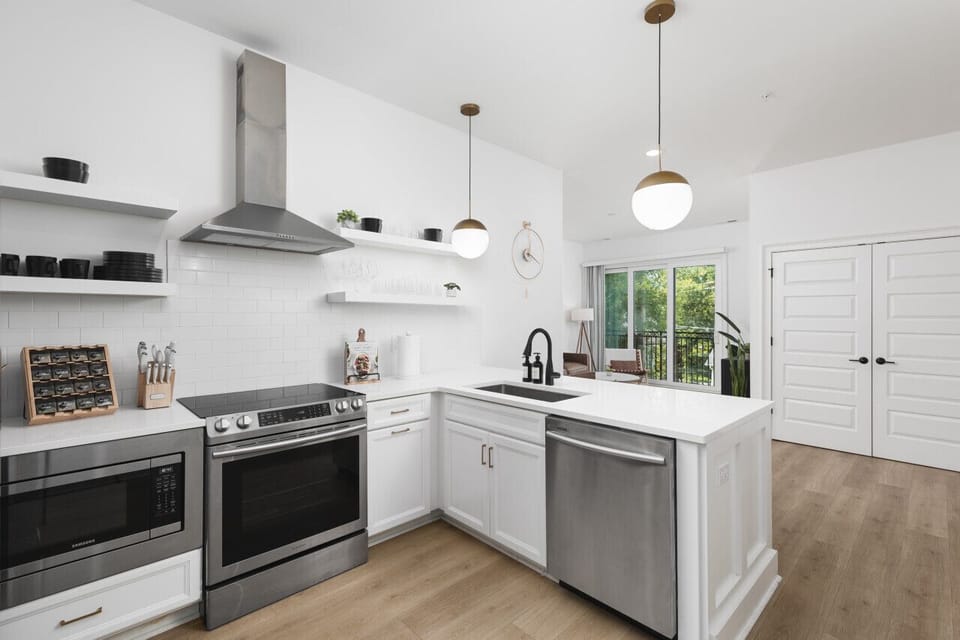 Fully-stocked kitchen with new dishware, utensils & appliances for all your cooking needs!