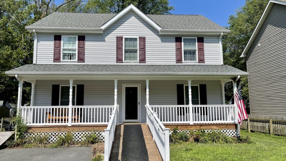 Handicapped accessible entrance. First floor will accommodate a wheelchair.
