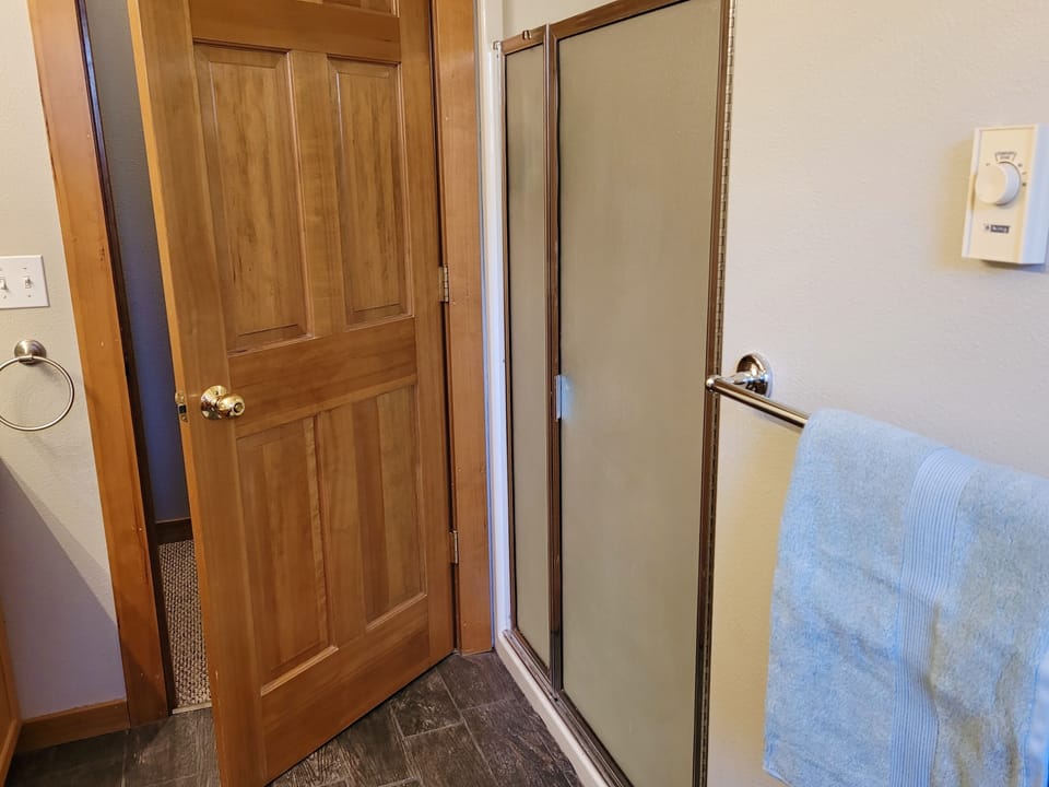 Shower in the ensuite bathroom. 