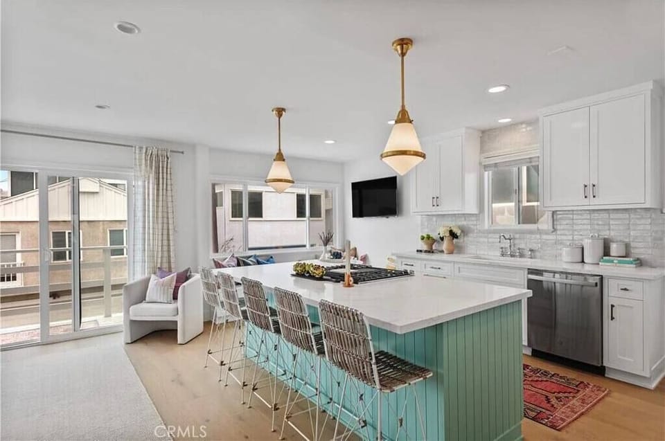 Designer kitchen with open floor plan