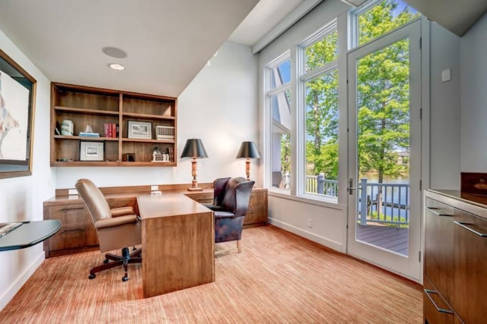 Office overlooking Chase Pond.