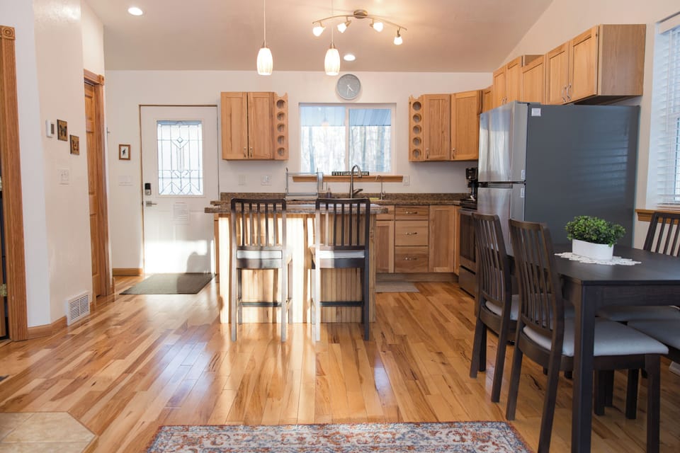 View of the kitchen from the upstairs living room
