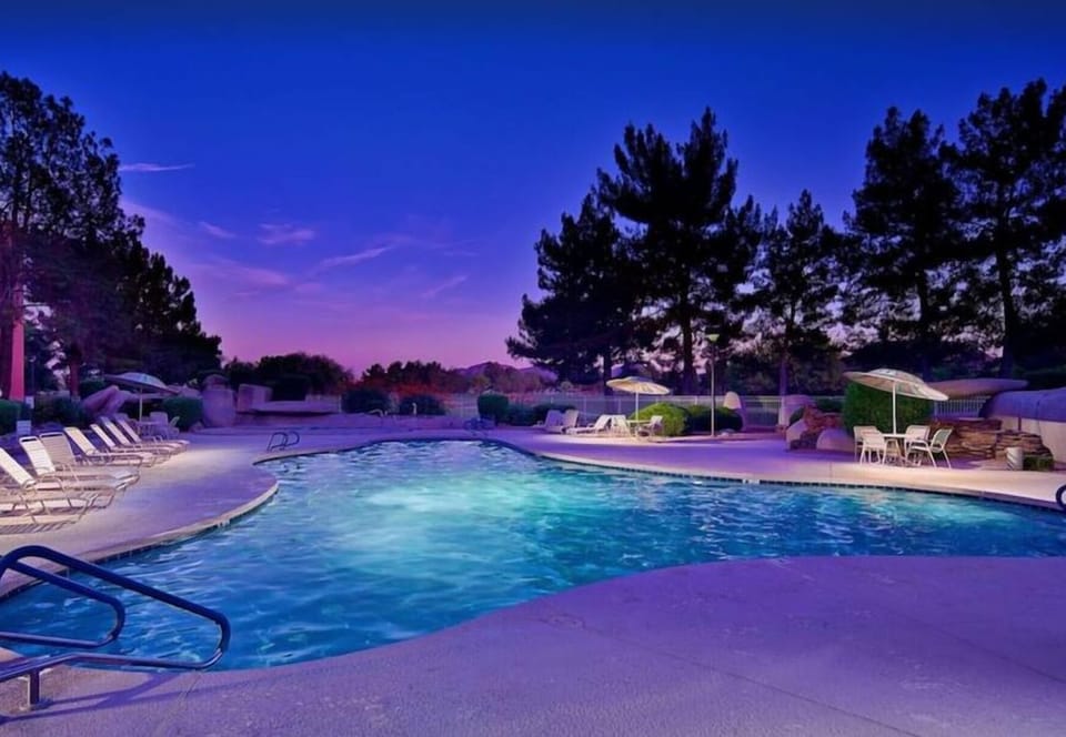 One of five heated pools
