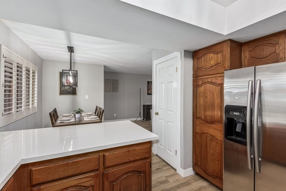 View of dining room from the kitchen.
