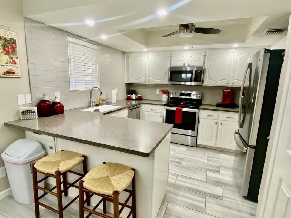 Fully stocked kitchen