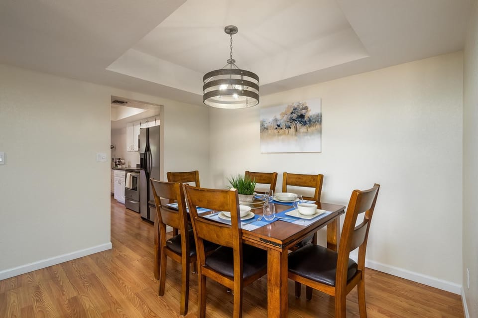 Dining room table for six.